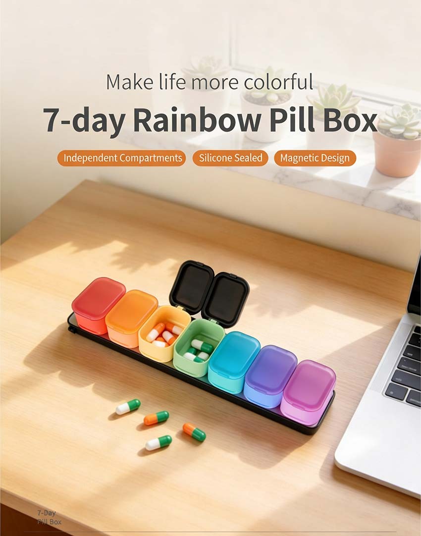 7 Day Weekly Pill Organizer One Week Pill Dispenser Case