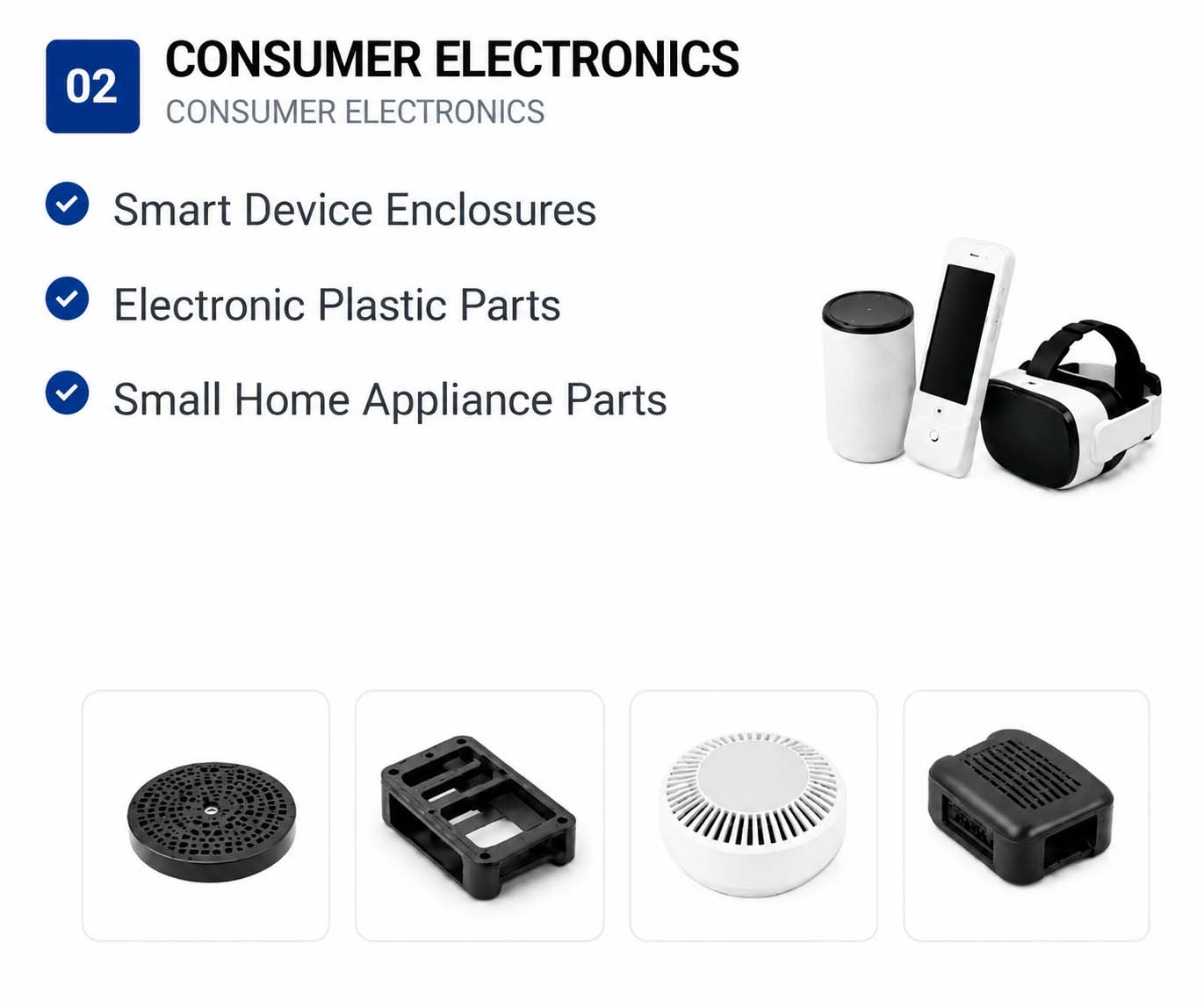 Customized Consumer Electronics Plastic Parts Smart Device Enclosures Plastic Parts
